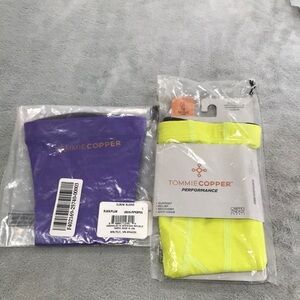 Tommie Copper Pair  Plum/Black  Elbow Sleeves  & Yellow Calf Sleeve Size L